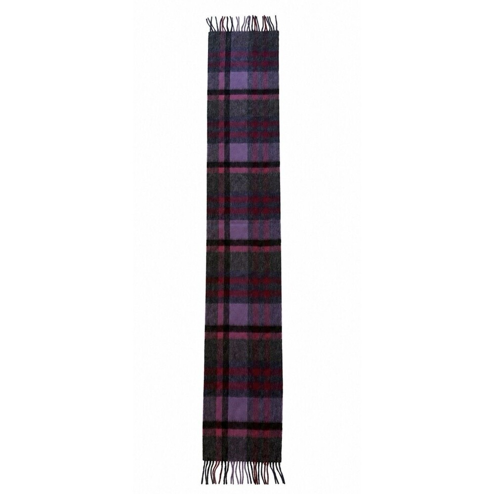 NEW Unisex Scarf Kiltane Scotland 100% Lambswool 70" X 10" Purple Red Black Wool